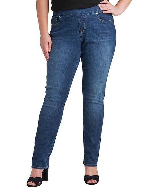 Jag Jeans Plus Size Peri Mid-Rise Classic Straight Leg Jeans | Dillard's