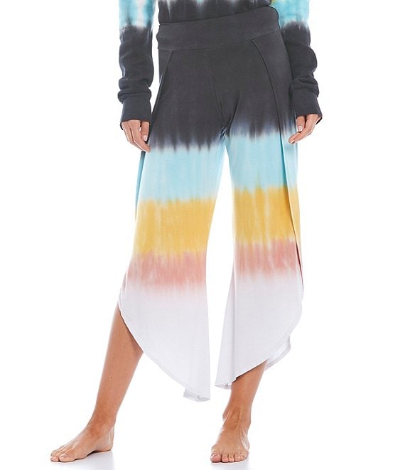 Color:Rainbow Dye - Image 1 - Bhakti Tie Dye Printed Lounge Coordinating Pull-On Pants