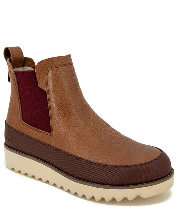 Color:Whiskey - Image 1 - Gabby Waterproof Leather Chelsea Ankle Platform Booties