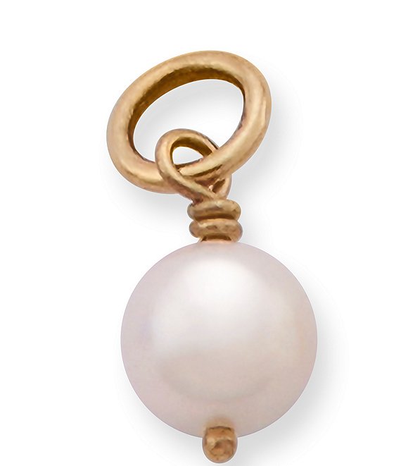 USA Gold Filled Natural Pearl Charms Drop Pendant Handmade Approx.  8-9mm.Made with Freshwater Pearl and Gold Filled Wire Made in USA 1 pc