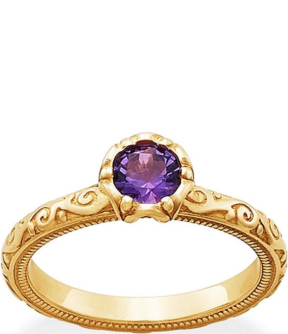 Color:Amethyst - Image 1 - 14K Gold Cherished Birthstone Band Ring