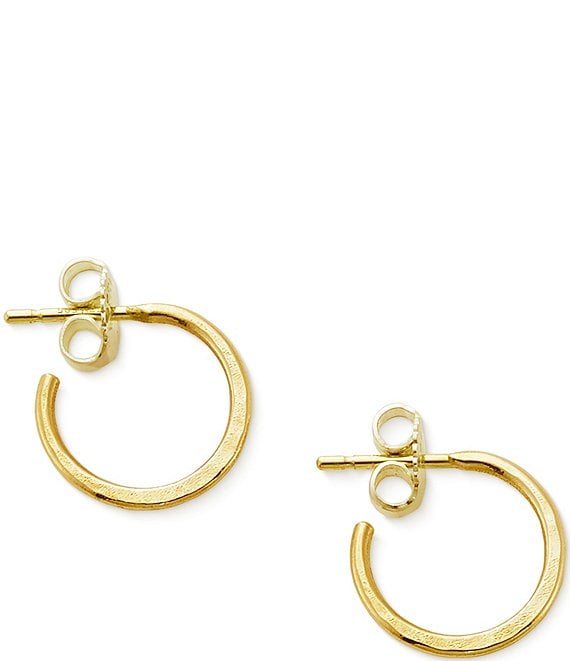 Color:14k Gold - Image 1 - 14k Gold Classic Hammered Hoop Earrings, Small