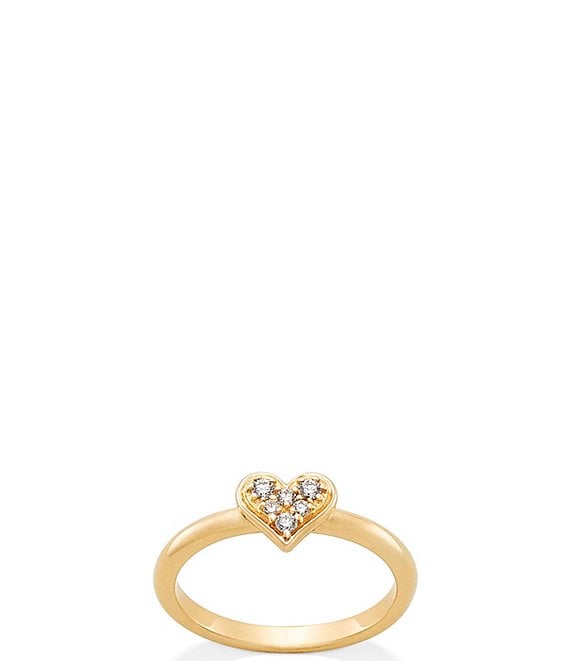 James Avery 14K Gold Delicate Pave Diamond Heart Band Ring