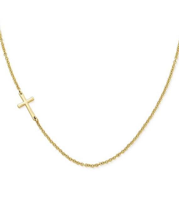 Color:14K Gold - Image 1 - 14K Gold Horizon Cross Necklace
