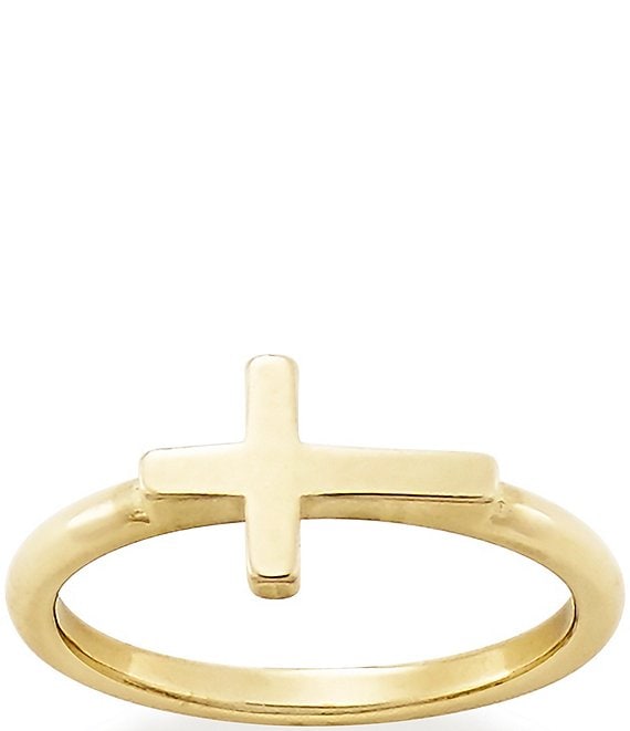 Color:14k Gold - Image 1 - 14K Gold Horizon Cross Ring