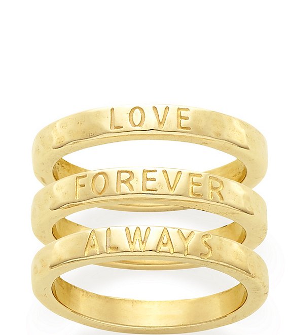 James Avery 14K Gold Love Forever Always Ring Set