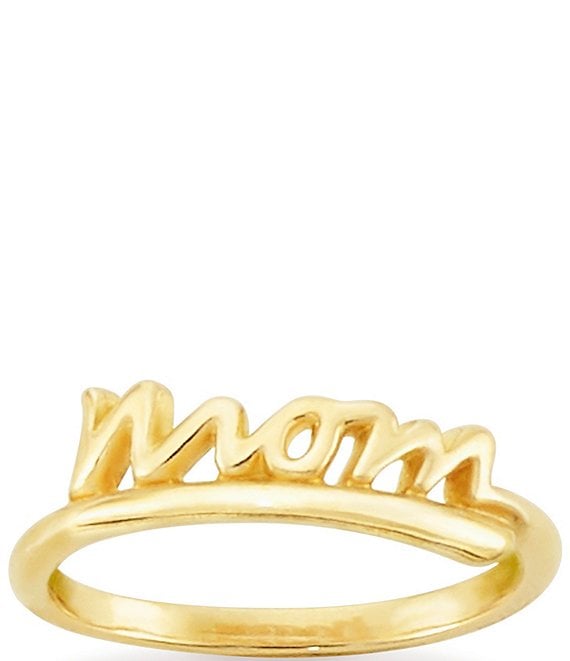 Color:14k Gold - Image 1 - 14K Gold Mom Script Ring