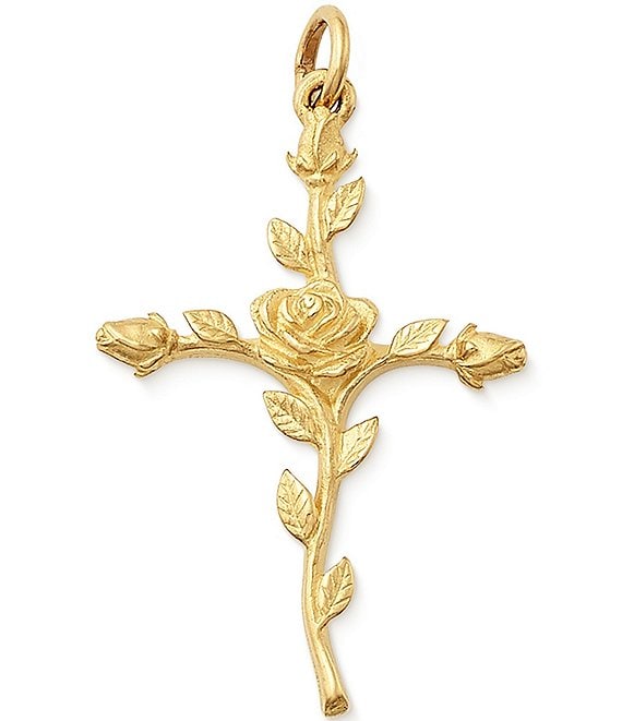 James Avery 14K Gold Rosebud Cross Pendant | Dillard's