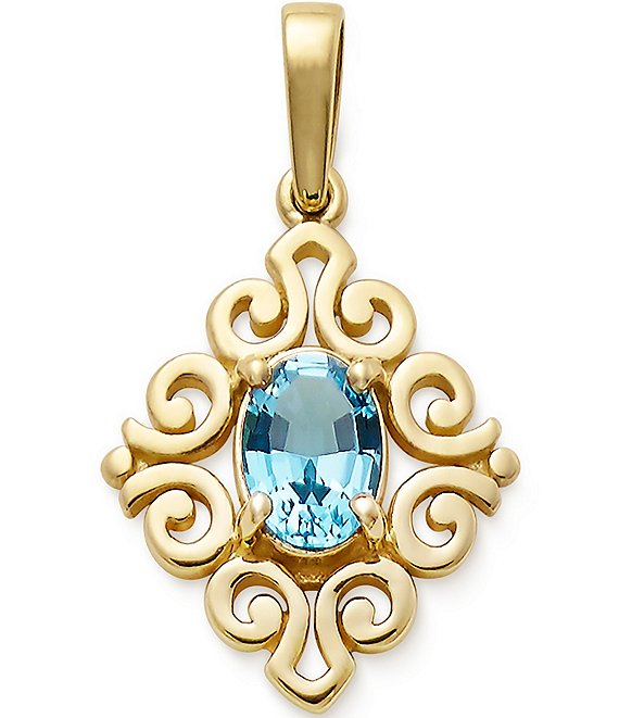 James Avery 14K Gold December Birthstone Scrolled Pendant | Dillard's