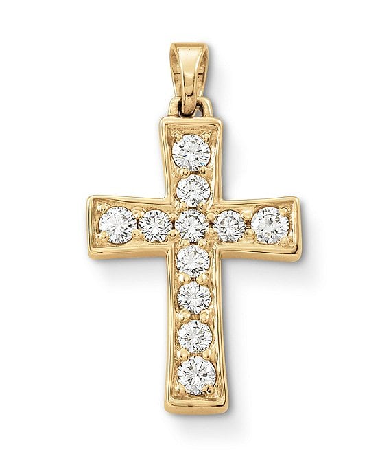 James Avery 18k Gold Plain Latin Cross with Diamonds | Dillard's