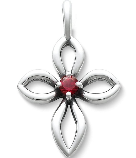 James Avery Avery Remembrance Cross July Birthstone with Lab-Created Ruby