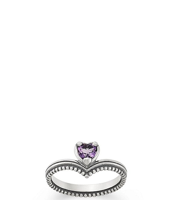 James Avery Chevron Heart Gemstone Band Ring