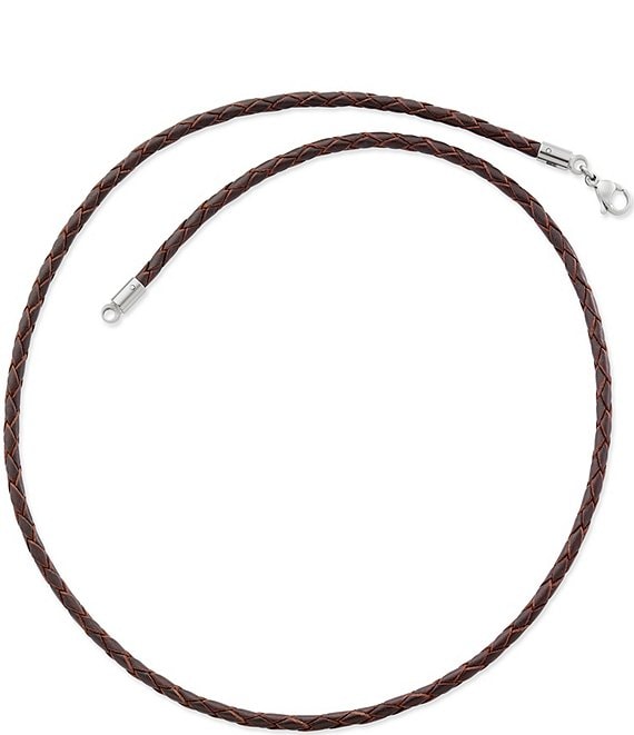 James Avery Braided Brown Leather Necklace | Dillard's