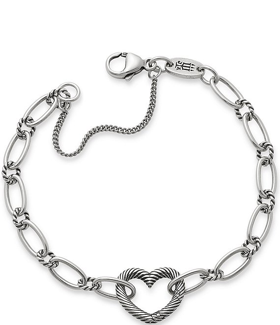 Sterling Silver Circle Link Heart Charm Bracelet and Necklace Set, 7.5, 18  - Walmart.com