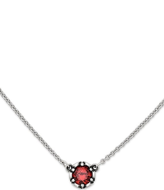 Color:Sterling Garnet - Image 1 - Cherished Birthstone Necklace with Garnet