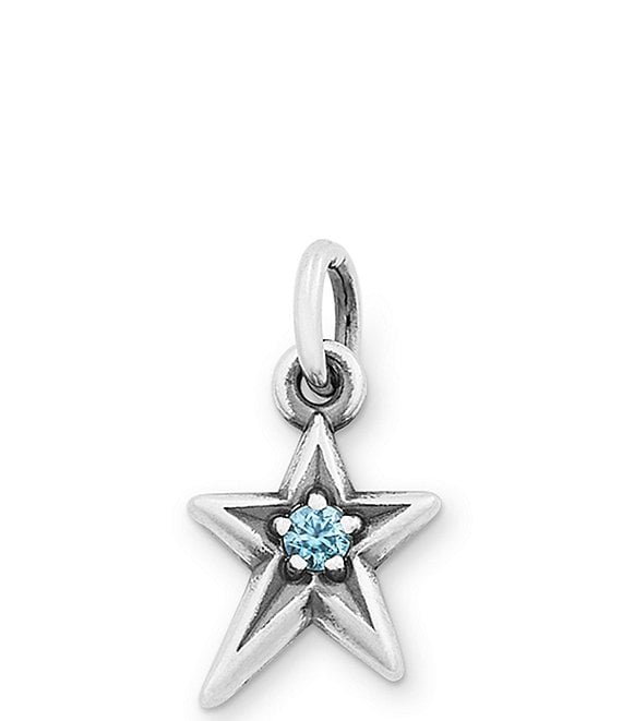Color:Blue Zircon - Image 1 - December Birthstone Blue Zircon Shining Star Pendant