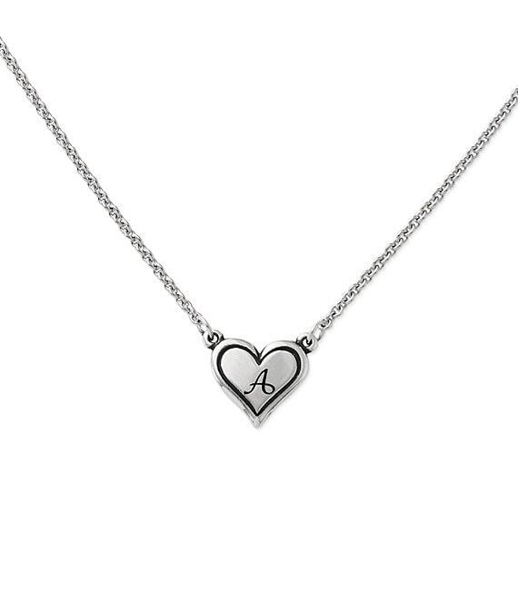 James Avery Delicate Heart Initial Sterling Silver Necklace