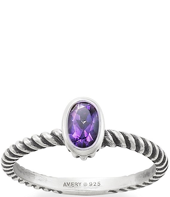 Color:Sterling Amethyst - Image 1 - Elisa Collection Elisa Ring with Amethyst