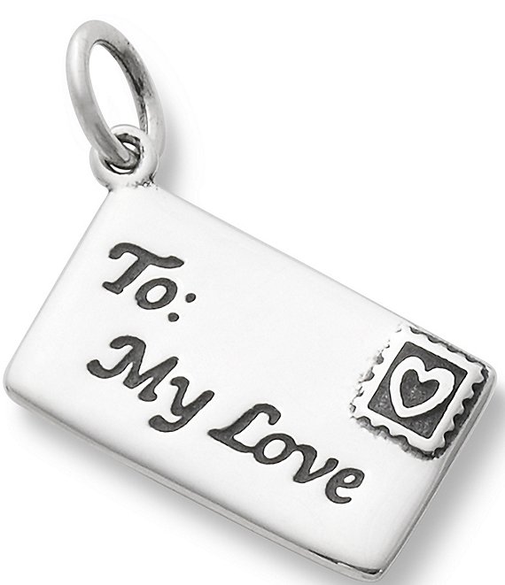 Color:Sterling Red - Image 1 - Enamel and Sterling Silver Love Letter Charm