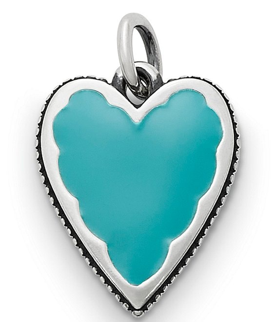 Color:Sterling Silver - Image 1 - Enamel Blue Heart Charm