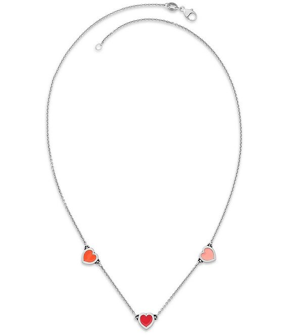 James Avery Enamel Connected Hearts Collar Short Pendant Necklace