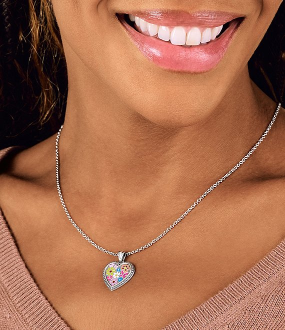 James Avery Enamel Floral Heart Pendant | Dillard's