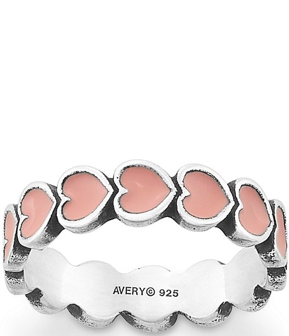 James Avery Enamel Pink Connected Hearts Ring - 10