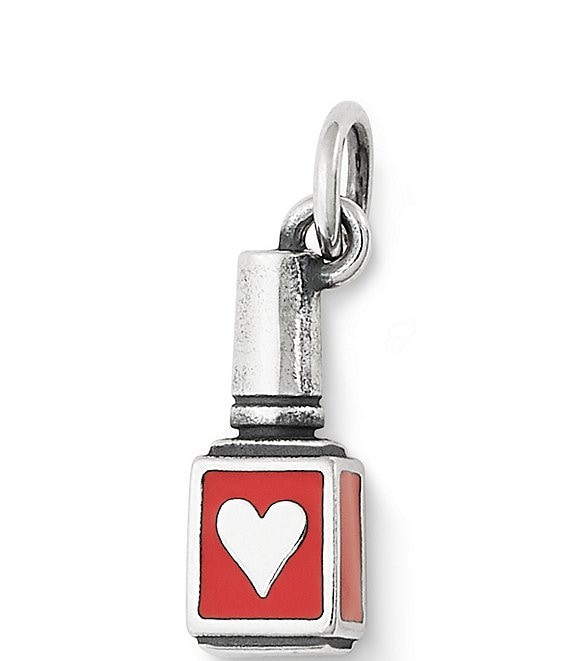 Color:Sterling Red - Image 1 - Enamel Red Nail Polish Charm