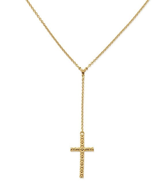 James Avery Floral 14K Gold Latin Cross Necklace
