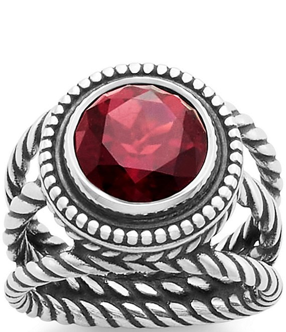 James Avery Garnet Twisted Wire Ring
