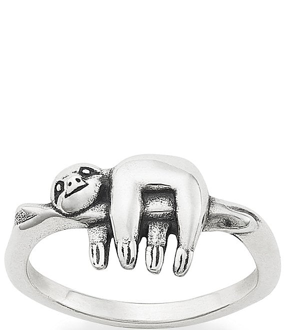Color:Sterling Silver - Image 1 - Happy Sloth Ring