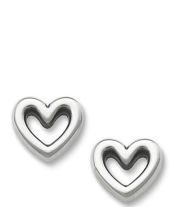 Color:Sterling Silver - Image 1 - Heart Stud Earrings