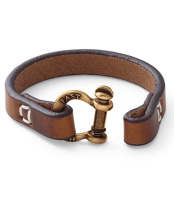 Color:Bronze Brown - Image 1 - Hold Fast Leather Bracelet