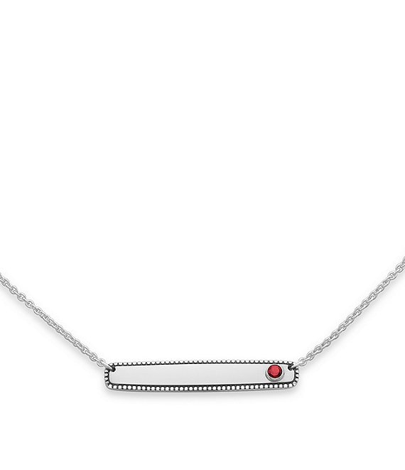 Color:Garnet - Image 1 - January Birthstone Garnet Engravable Horizon Necklace