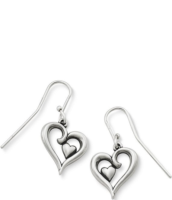 Dual Voluptuous Heart Sterling Silver Earrings