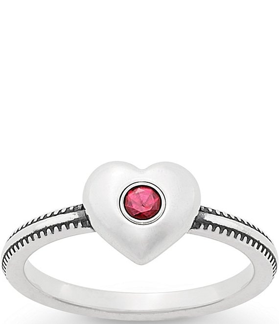 James Avery Keepsake Heart with Lab-Created Ruby Ring