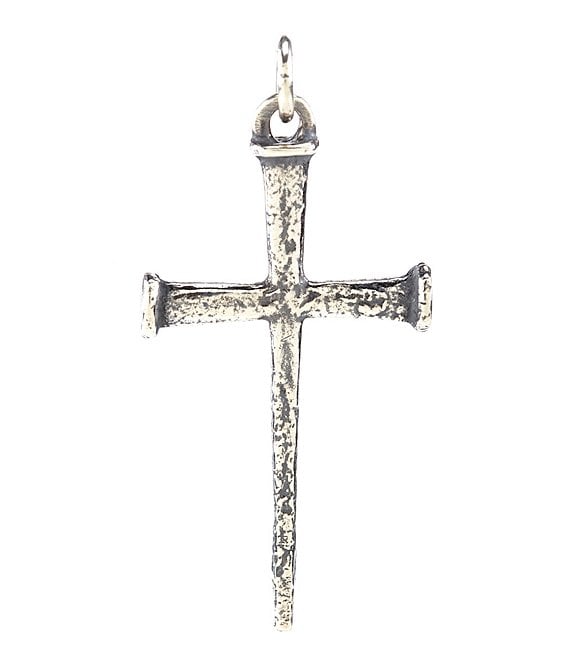 Color:Sterling Silver - Image 1 - Large Nail Head Cross Pendant
