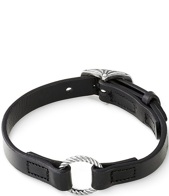 Color:Sterling Black - Image 1 - Leather Changeable Charm Bracelet