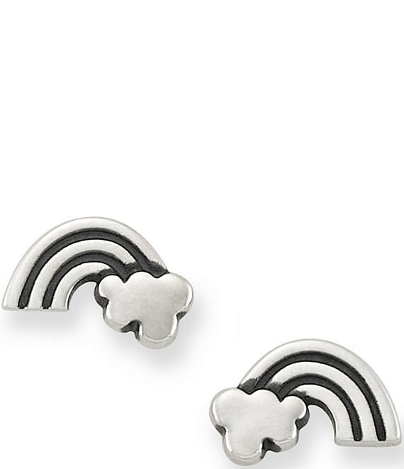 Color:Sterling Silver - Image 1 - Little Rainbow Stud Earrings