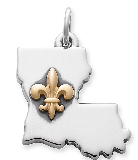 14K Gold Silver Louisiana LA Map Pendant Charm Personalized Monogram –  BringJoyCollection