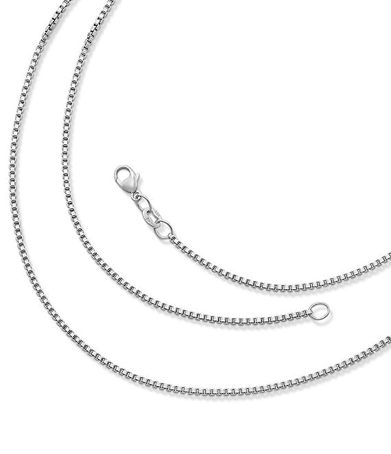 Color:Sterling Silver - Image 1 - Medium Box Chain Necklace