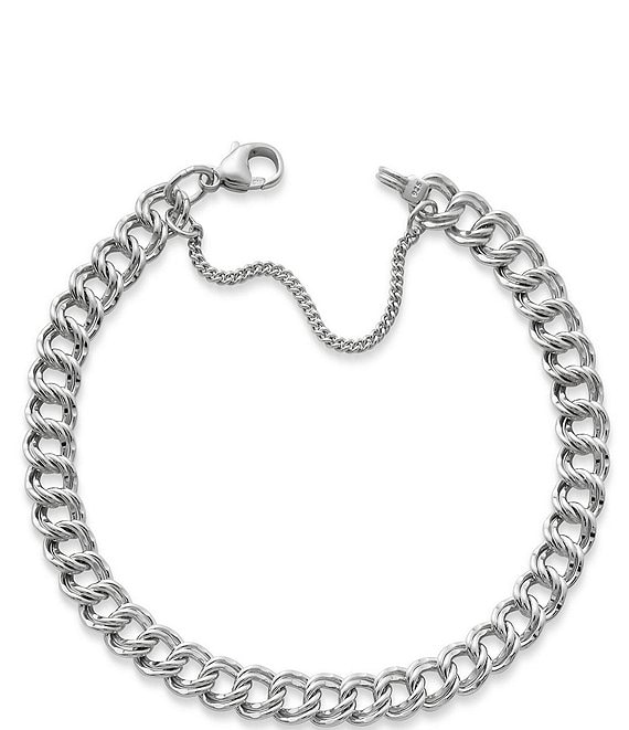 Double Curve Chain Bracelet with Charm