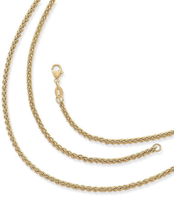 18KT Yellow Gold 1mm Spiga Chain Necklace – LSJ