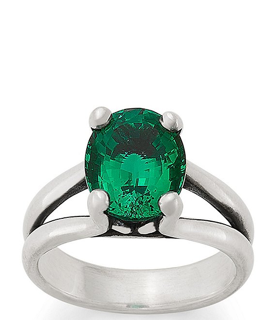 James Avery Oval Lab-Created Emerald Gemstone Ring