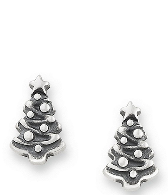 James Avery Petite Christmas Tree Stud Earrings, Sterling Silver - Image 1
