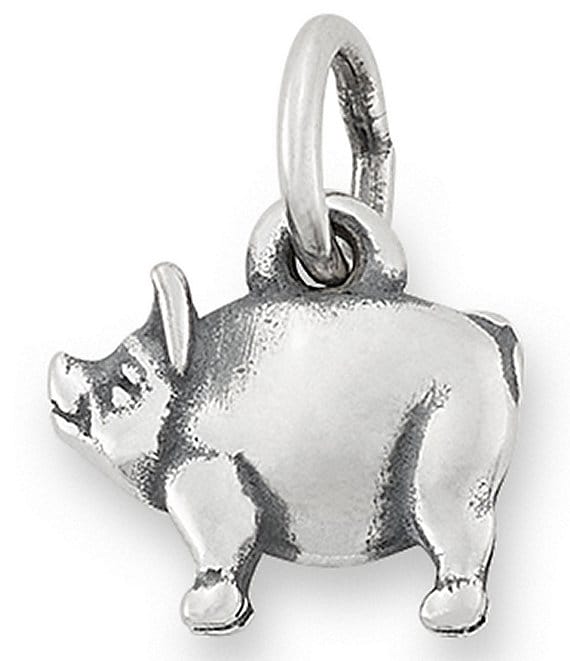 Sterling Silver Pig in Bucket Charm Sterling Silver Pig in Bucket Charm