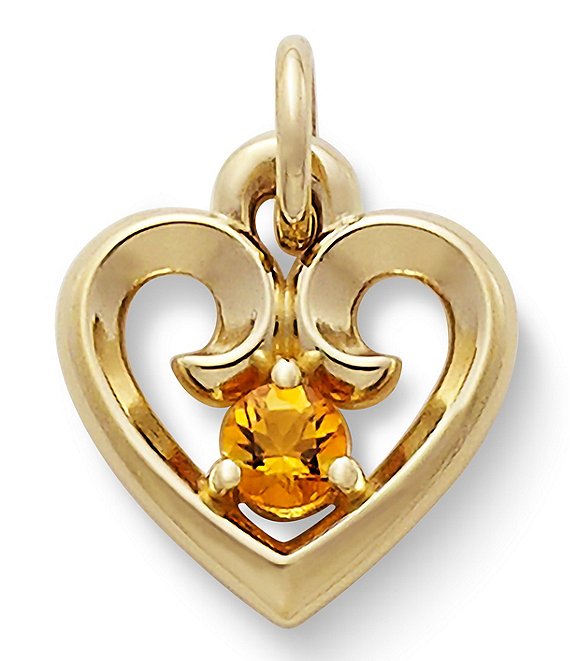 James Avery Remembrance Heart Pendant with Citrine