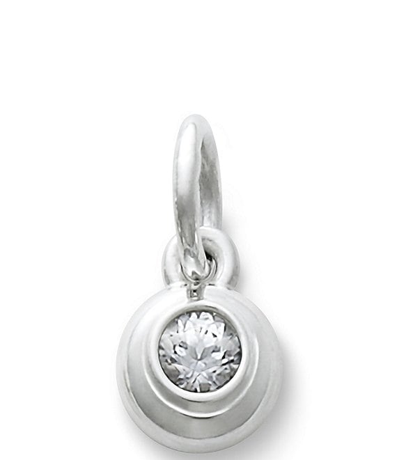 James Avery April Birthstone Remembrance Pendant with LabCreated White
