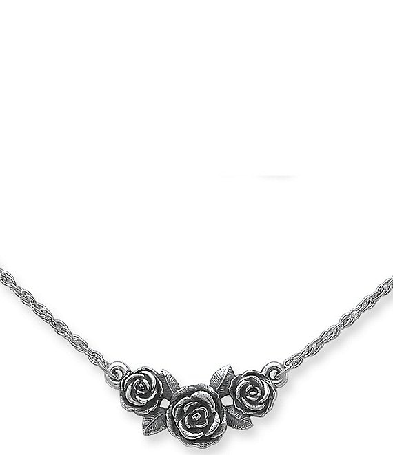 Childrens Heart with Rose Pendant Antiqued Sterling Silver Necklace - Made in the USA Childrens Heart with Rose Pendant Antiqued Sterling Silver Necklace - Made in the USA