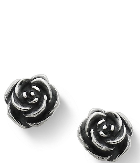 Stud Silver Rose Earrings
